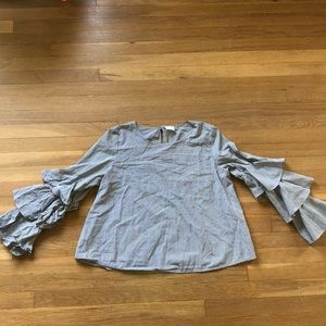 Abound Striped & Ruffles Dress Shirt